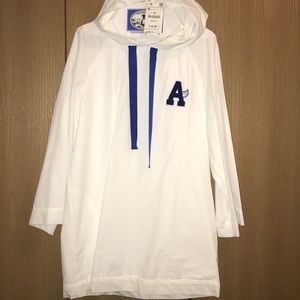 SWEATSHIRT DRESS W/ DEEP BLUE DETAILS